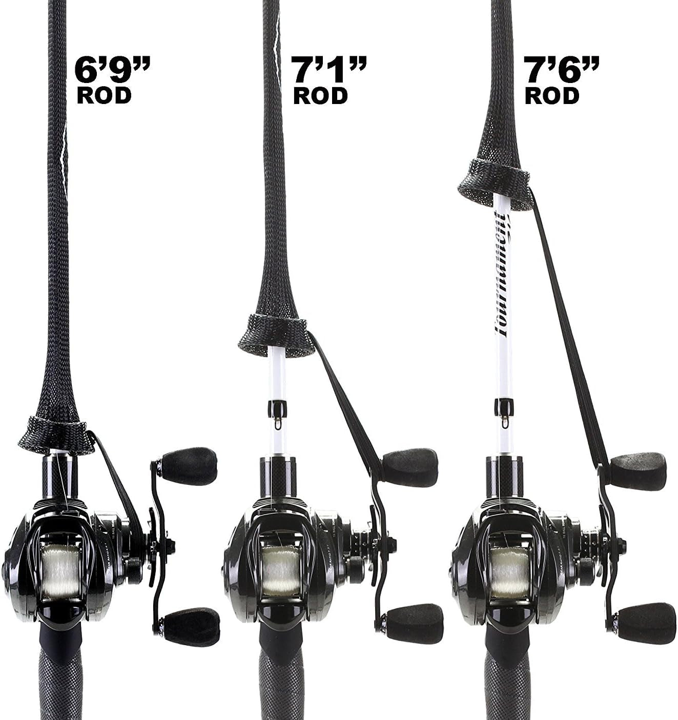 Rod Socks - Fishing Rod Sleeve Cover Fishing Pole Covers for Spinning Baitcaster and Youth Fishing Pole Sizes - Multiple Sizes and Colors