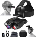 Head-Mounted Night Vision Goggles, 4K Binoculars 8X Zoom 850nm Stealth IR for All Black Observation– Hands-Free Hunting Gift with Compass & Button Backlight, 32GB TF Card, IP54 Waterproof