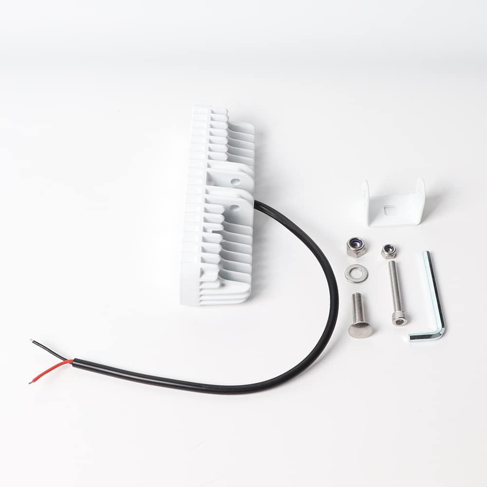 Waterproof Led Boat Lights, Blue Light,2 Pc 72W Deck/Dock Marine Lights 4000 LMS 120°Flood Light, 6.3 Inch, 12/24 V Led Light Bar (Blue Light)