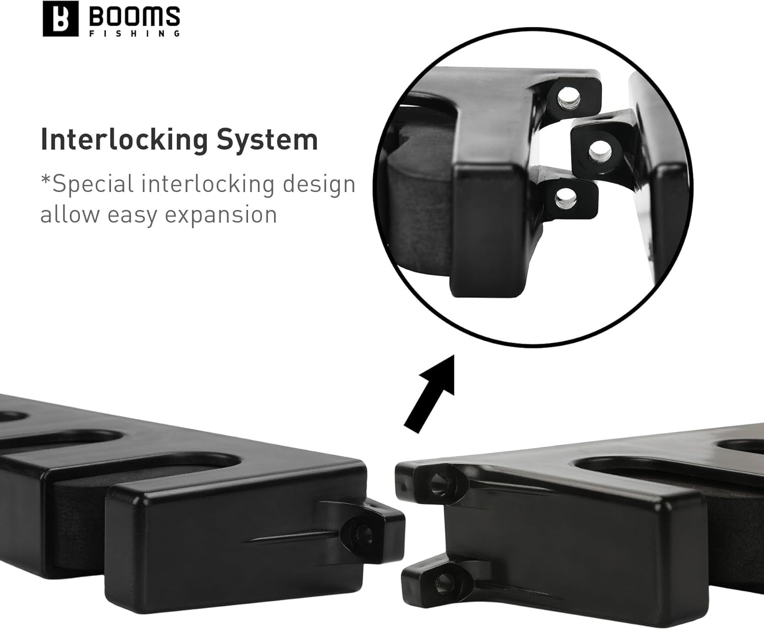 WV2 Fishing Pole Holder - Wall Mount Vertical Rack Holds up to 6 Rods, 13.6" Black