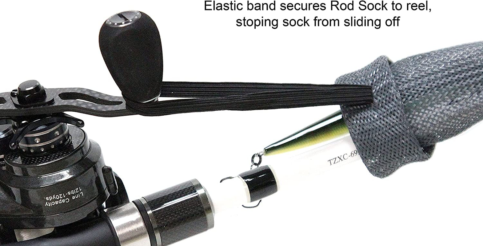 Rod Socks - Fishing Rod Sleeve Cover Fishing Pole Covers for Spinning Baitcaster and Youth Fishing Pole Sizes - Multiple Sizes and Colors