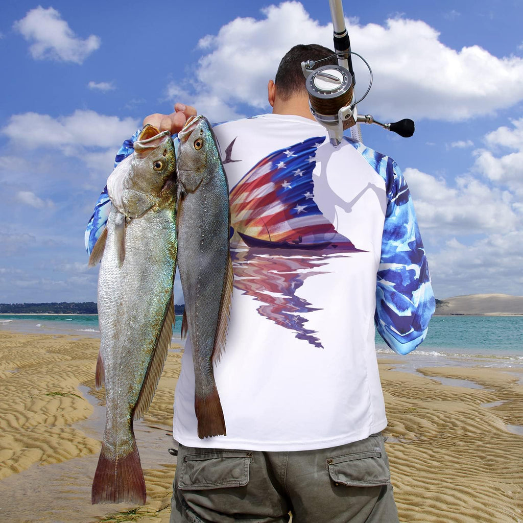 Fishing Shirt for Men Long Sleeve Sun Protection UV UPF 50+ T-Shirts with Pocket