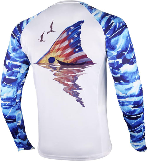 Fishing Shirt for Men Long Sleeve Sun Protection UV UPF 50+ T-Shirts with Pocket